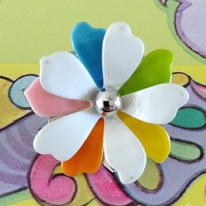 Sarah Coventry Flower Power Enamel Clip Earrings